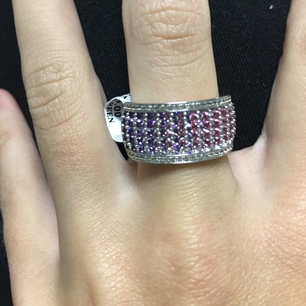 Swarovski sterling silver topaz ring- size 7